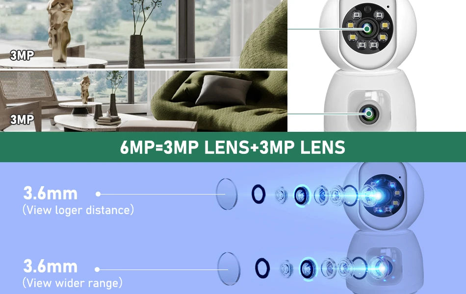 Tuya 6MP Smart Mini WiFi IP Camera Indoor Wireless Surveillance Auto Tracking Of Human Home Security CCTV Baby Pet Monitor