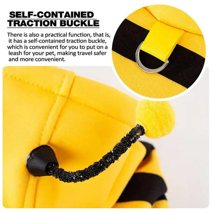 Pet Bee Costume Hoodie - Fleece Cosplay Sweatshirt for Dogs & Cats | Pet Accessories