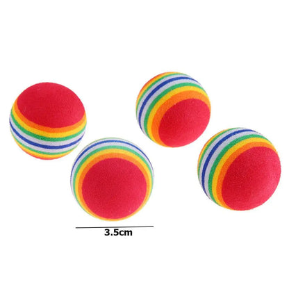 Interactive Rainbow Cat Toy Ball - Chew & Scratch Rattle for Cats & Dogs