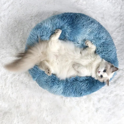 Long Plush Dog Bed House Dog Mat Winter Warm Sleeping Cats Nest Soft Long Plush Dog Basket Pet Cushion Portable Pet Bed