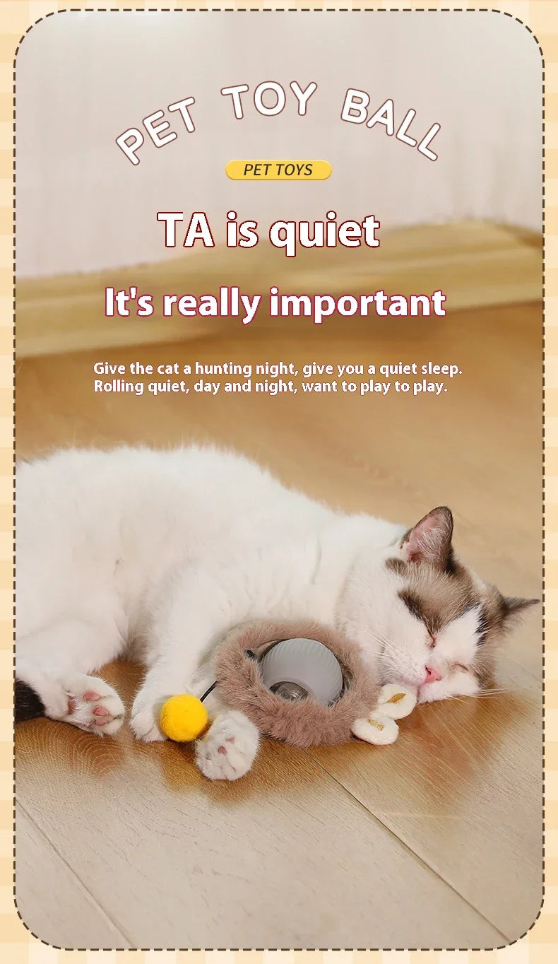 Rechargeable Interactive Rolling Ball Toy for Cats and Dogs - Imitates Mouse Tail