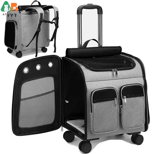 ATUBAN Pet Carrier Stroller & Backpack for Small Pets