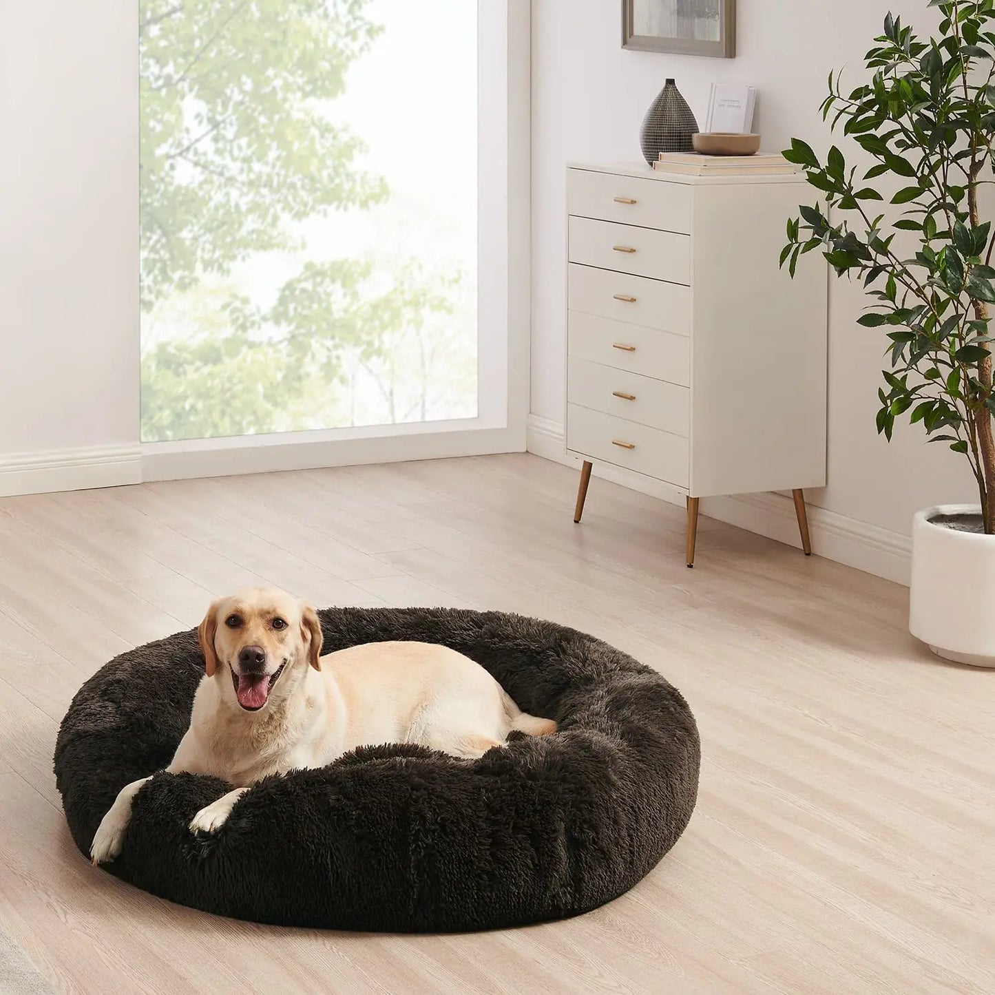 Long Plush Dog Bed House Dog Mat Winter Warm Sleeping Cats Nest Soft Long Plush Dog Basket Pet Cushion Portable Pet Bed