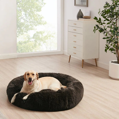 Long Plush Dog Bed House Dog Mat Winter Warm Sleeping Cats Nest Soft Long Plush Dog Basket Pet Cushion Portable Pet Bed