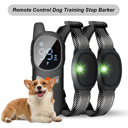 Electric Dog Training Collar Waterproof Pet Dog Training E-Collar Remote Control Sound Vibration Static Shock for All Size Dogs