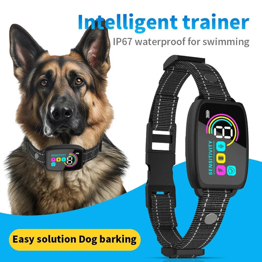 New color screen anti-bark device, Type-C rechargeable dog training device, automatic voice control to prevent barking, pet trai