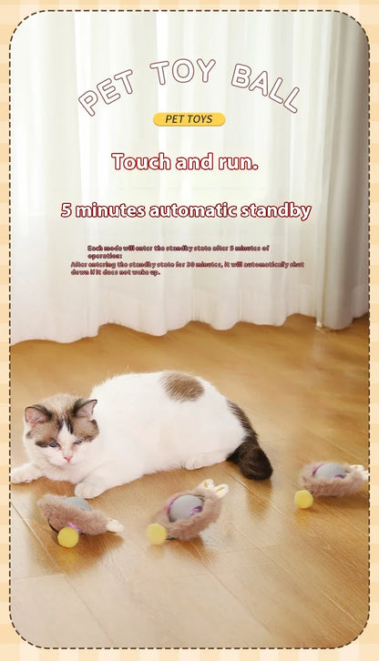 Rechargeable Interactive Rolling Ball Toy for Cats and Dogs - Imitates Mouse Tail