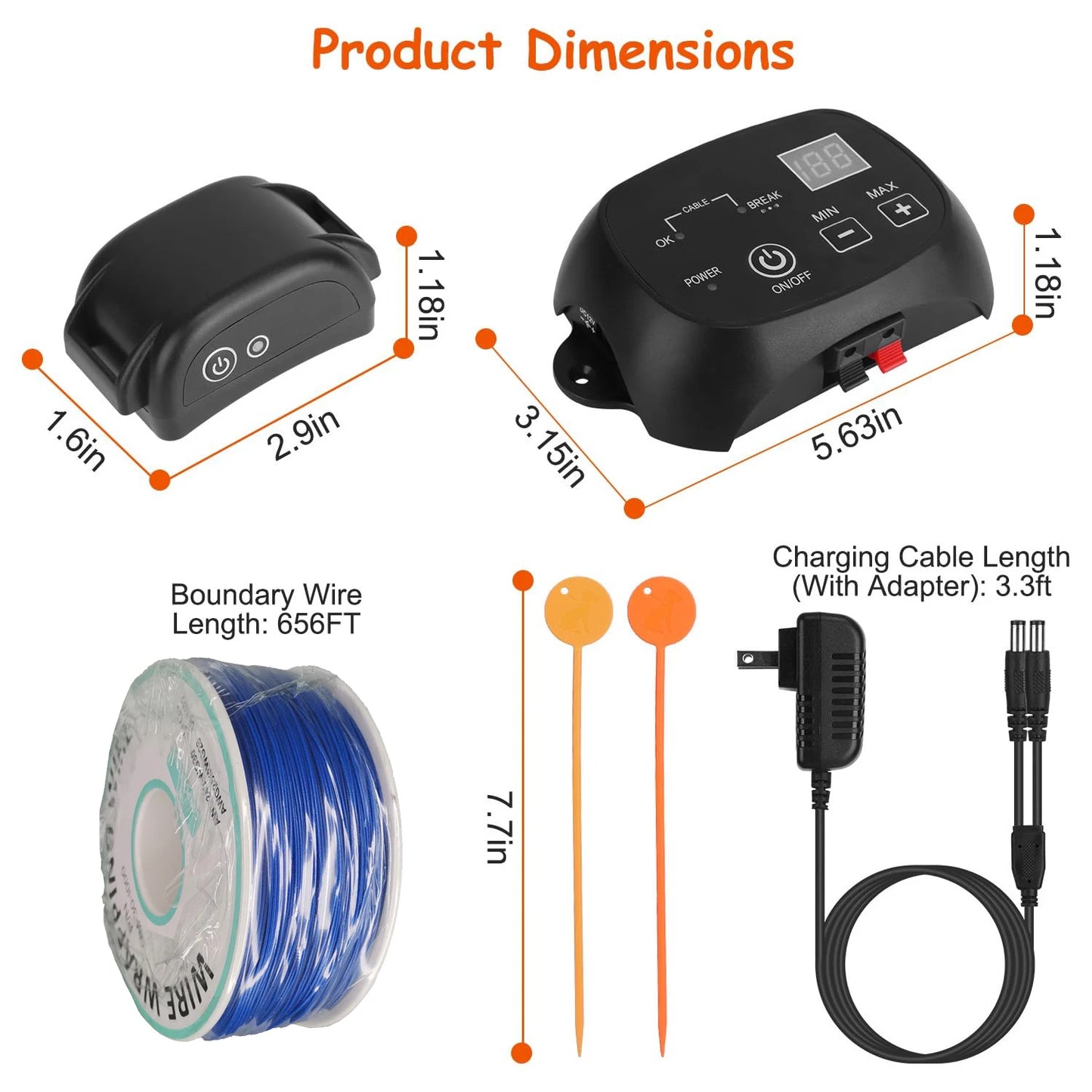 Hot Sale Dog Fence In-ground Wire Friendly Pet Containment with Training Flags  Rechargeable Collars  KD660 15nf27