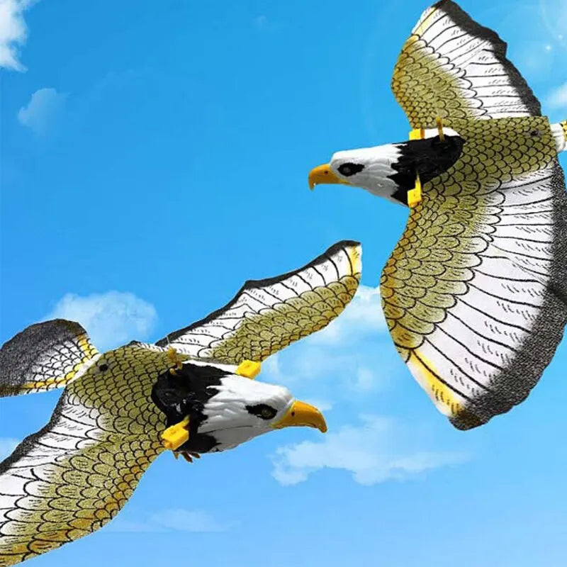 Electric Flying Eagle Pet Toy with Light & Music – Rotating Simulation Bird