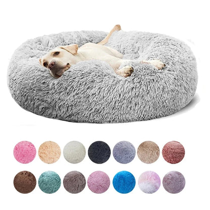 Long Plush Dog Bed House Dog Mat Winter Warm Sleeping Cats Nest Soft Long Plush Dog Basket Pet Cushion Portable Pet Bed