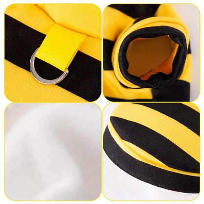 Pet Bee Costume Hoodie - Fleece Cosplay Sweatshirt for Dogs & Cats | Pet Accessories