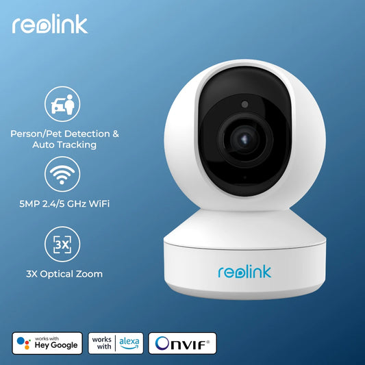 Reolink E1 Series 5MP WiFi IP Camera 2.4G/5G Wireless Indoor Baby Monitor PT Zoom Security Cam 2-way Audio Surveillance Cameras