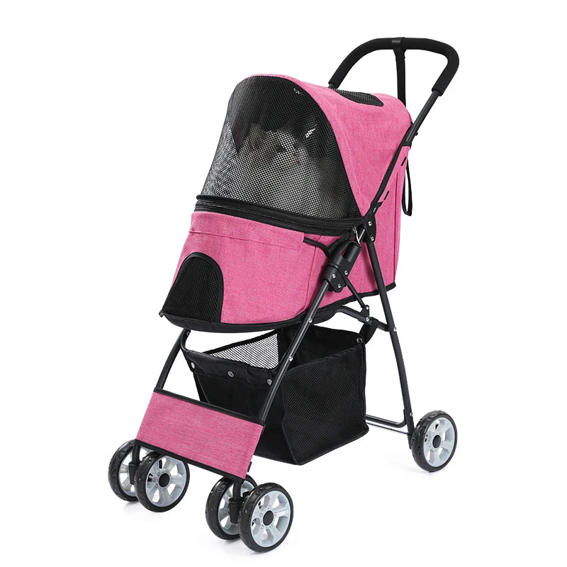 Pet Dog Carrier Stroller Cat Cart Outdoor Breathable Lightweight Foldable 3 Colors Pet Dog Carriers Stroller переноска для собак