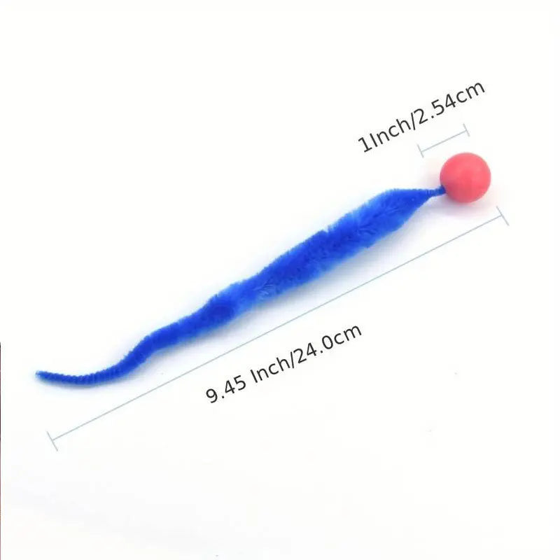 Interactive Cat Teaser Toy - Colorful Bouncing Worm Ball, Indoor Pet Puzzle Toy for Cats