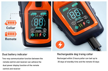 3280Ft Electric Dog Training Collar Remote Control Waterproof Pet BehaviorFor 5-120lbs Puppy With  Vibration Shock