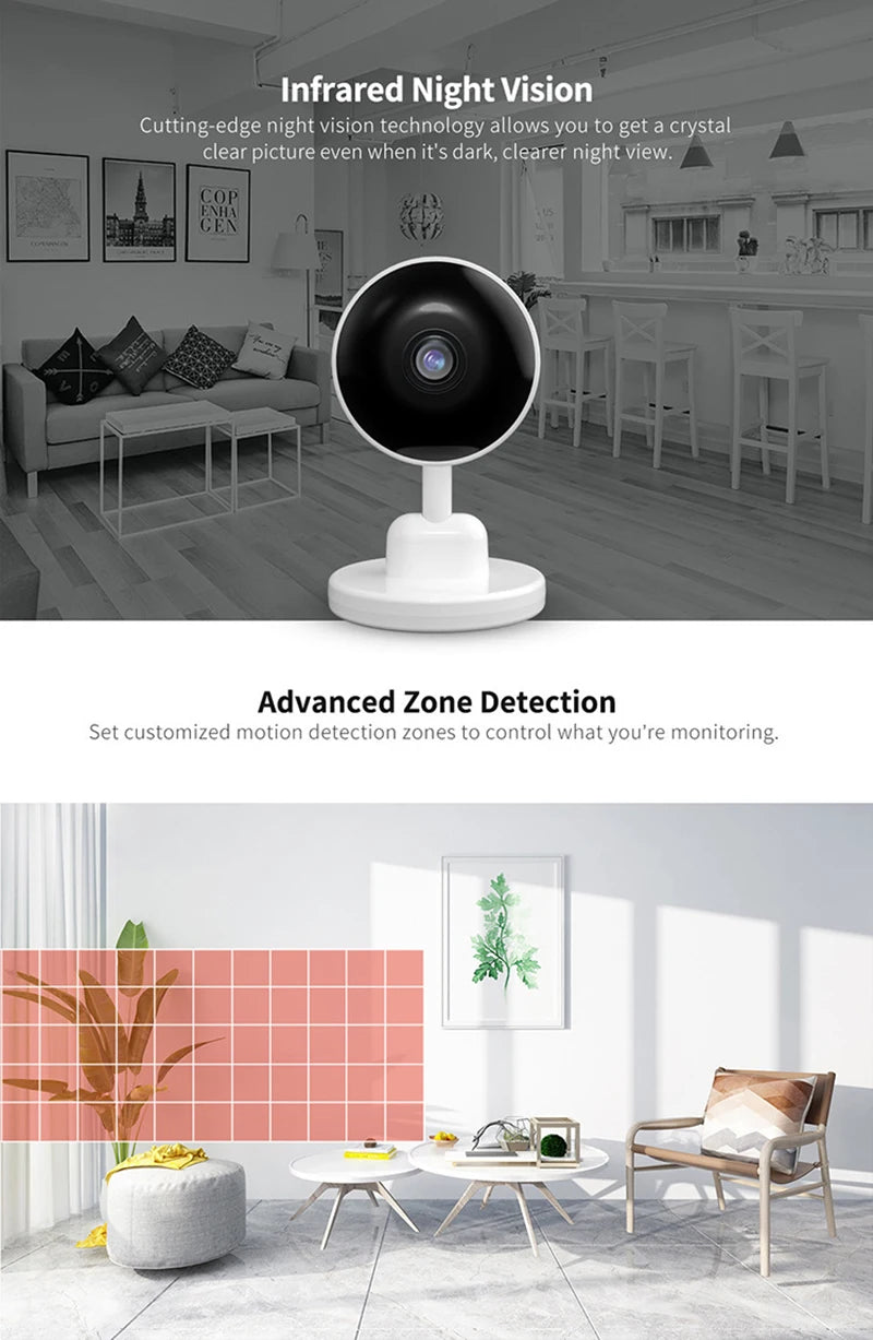 3MP Camera WiFi Tuya Smart Life Wireless Two Way Audio Surveillance Camera Security Home Dog Pet Monitor with App